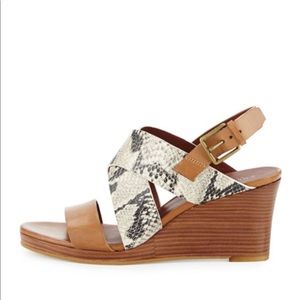 Cole Haan Penelope Roccia snake print wedges SZ 6B